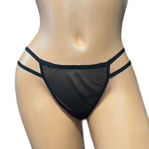 Victorias Secret Sexy Double Strap Sheer Mesh One Size Small Medium Large Thong